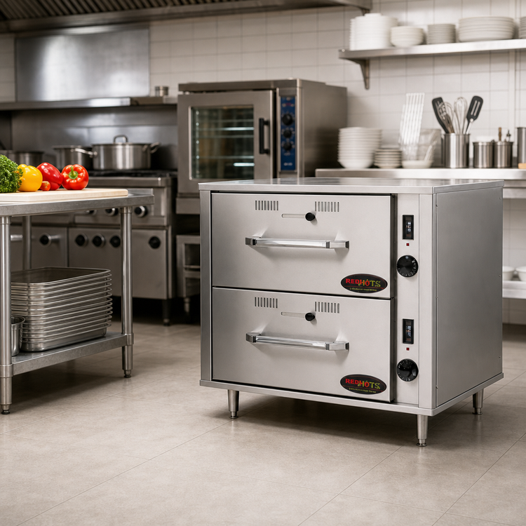 Product image #2 for RedHots 2-Drawer Wide Freestanding Warming Drawer Unit, 120V, Stainless Steel
