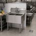 Thumbnail image #2 for BK Resources Two-Compartment Stainless Steel Sink, 41-Inch Wide, 18-Inch x 18-Inch Bowls