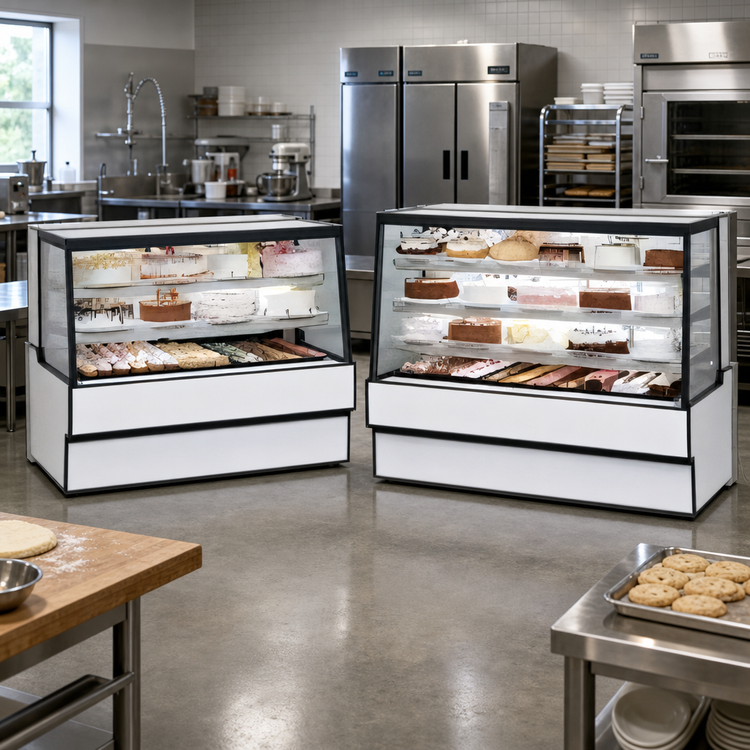 Product image #2 for Federal Industries High Volume Series Straight Glass Refrigerated Bakery Display Case, 77-1/8 Inch W x 42 Inch H, Self-Contained