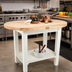 Thumbnail image #2 for Boos Block Elliptical C-Table Work Table with 72 x 30 Inch Maple Butcher Block Top, Slatted Undershelf, and Painted Wood Base