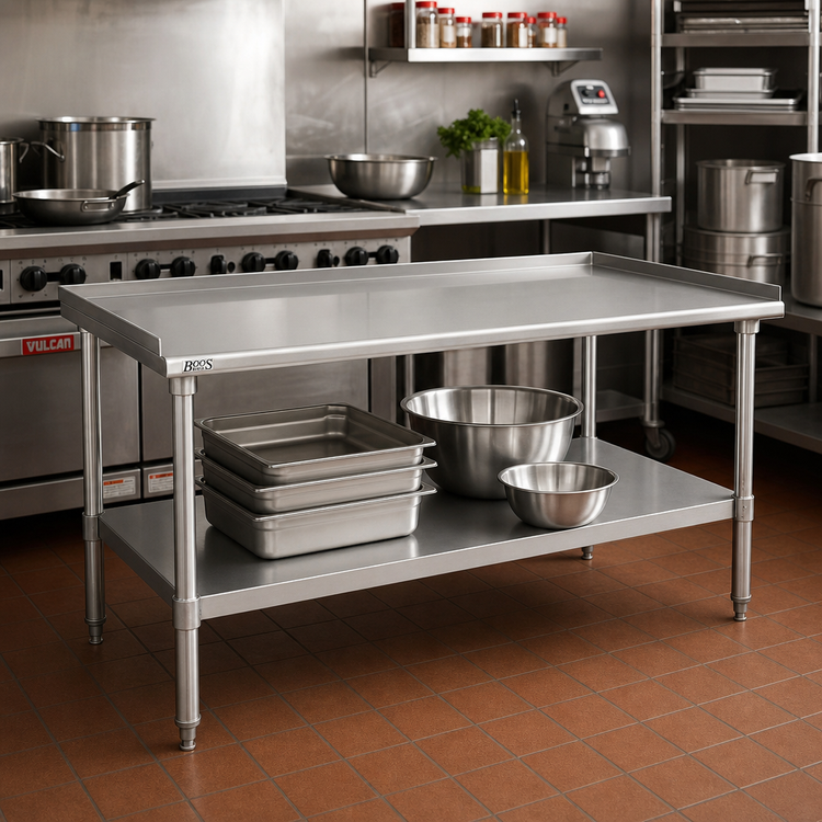 Product image #2 for John Boos 18 x 24 x 24-Inch 16-Gauge Stainless Steel Equipment Stand with Adjustable Undershelf