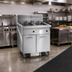 Thumbnail image #2 for Imperial Electric 3-Battery Floor Model Fryer with Built-In Space Saver Filter System, 75 lb. Tanks, Tilt-Up Elements