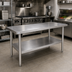 Thumbnail image #2 for 72 Inch x 24 Inch Flat Top Stainless Steel Work Table with Adjustable Undershelf