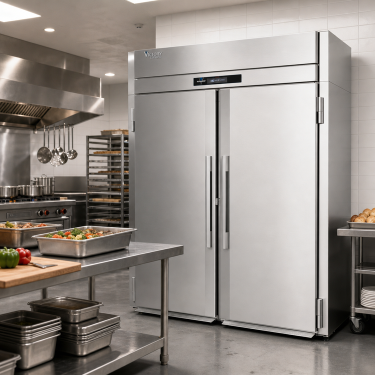 Product image #2 for Victory UltraSpec Two-Section Roll-In Solid Door Warming Cabinet, 67.2 Cu. Ft.