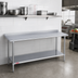 Thumbnail image #2 for Duke Deluxe 16-Gauge 300 Series Stainless Steel Work Table, 120-Inch x 24-Inch, with 1-1/8-Inch Riser