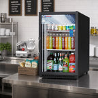 Thumbnail image #2 for Everest Refrigeration EMGR5B 5.0 Cu. Ft. Countertop Merchandiser Refrigerator, 1 Glass Door, Black, Bottom-Mounted Refrigeration