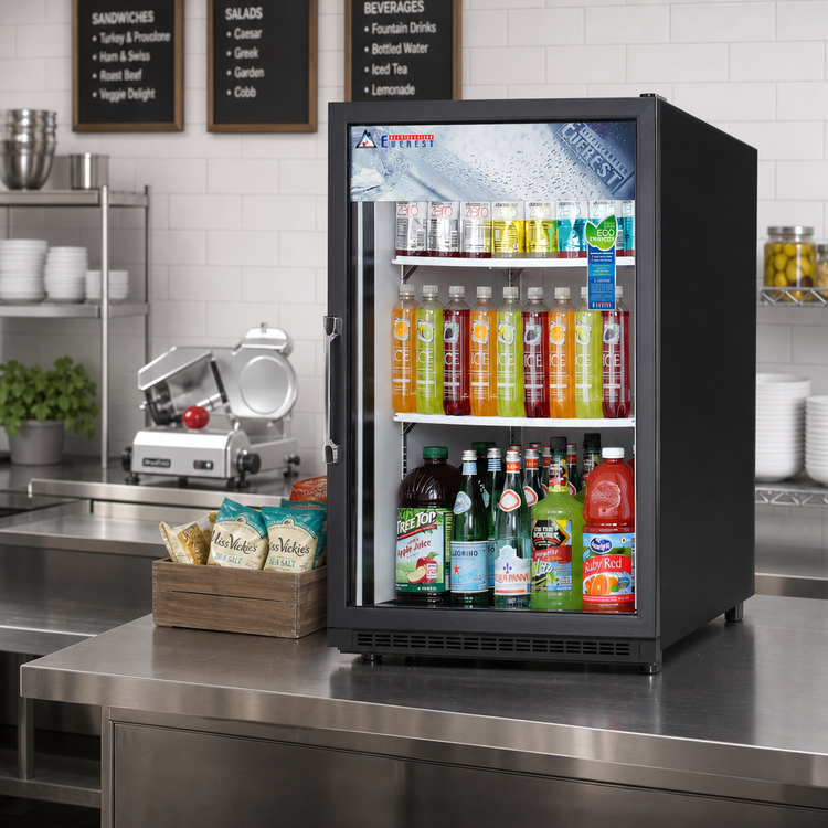 Product image #2 for Everest Refrigeration EMGR5B 25-Inch Countertop Reach-In Glass Door Merchandiser Refrigerator