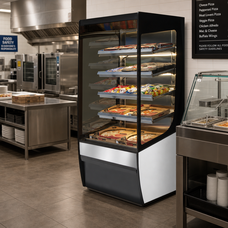 Product image #2 for Federal Industries Vision Series Heated Self-Serve High Profile Hot Food Merchandiser with 4 Heated Shelves, 24 x 33 x 78 Inches, Square Ends