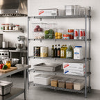 Thumbnail image #2 for Metro Super Erecta 5AA577C Super Adjustable Add-On Wire Shelving Unit, 72"W x 24"D x 74"H, 5 Shelves, Chrome Finish