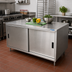 Thumbnail image #2 for BK Resources Dual Access Stainless Steel Chef Table with Sliding Doors, 36 x 30 Inches