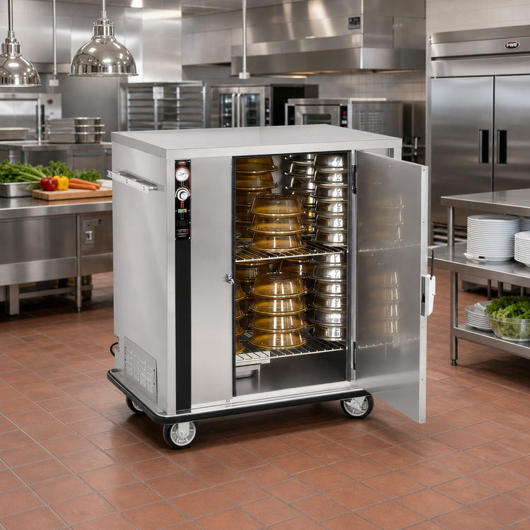 Product image #3 for FWE P-Series P-72-XL Mobile Heated Banquet Cart Holding Cabinet for 60-72 Covered Plates