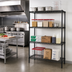 Thumbnail image #2 for Quantum 60-Inch W x 30-Inch D x 63-Inch H Stationary 4-Shelf Wire Shelving Starter Kit, Black Epoxy
