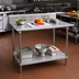 Thumbnail image #2 for Advance Tabco Stainless Steel Work Table with 14-Gauge 304 Top, 5-Inch Backsplash, and Adjustable Undershelf, 48 x 36 Inches