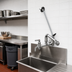 Thumbnail image #2 for T&S Brass Wall-Mount Service Sink Faucet, 8-Inch Centers, Lever Handles, Dual Vacuum Breaker, Rough Chrome