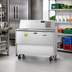 Thumbnail image #2 for Atosa Double-Sided Refrigerated Milk Cooler Cart, 12-Crate Capacity, Stainless Steel, 115V