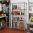Thumbnail image #2 for Quantum WR54-3636C-5 Chrome Wire Shelving Starter Unit, 36W x 36D x 54H, 5 Shelves