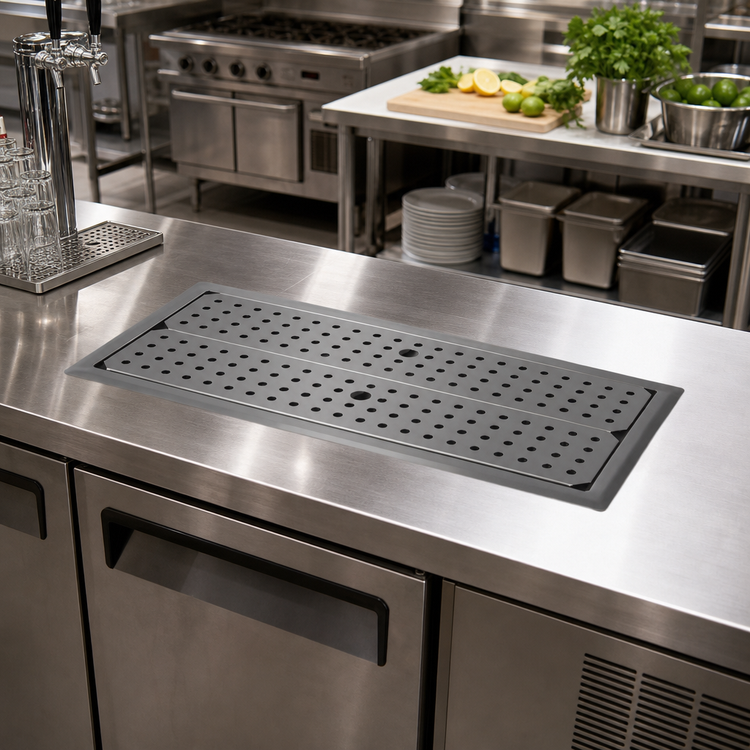 Product image #2 for Drop-In Stainless Steel Drain Pan Trough, 36 x 12 Inches