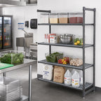 Thumbnail image #2 for Cambro Camshelving® Basics Plus CBA185484V4580 54"W x 18"D x 84"H 4-Shelf Vented Polymer Add-On Shelving Unit, Brushed Graphite