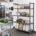 Thumbnail image #2 for Cambro Camshelving Basics Plus 18 Inch x 54 Inch x 84 Inch 4-Shelf Vented Add-On Polymer Shelving Unit, Brushed Graphite