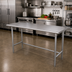 Thumbnail image #2 for Advance Tabco TAG-2410 120-Inch x 24-Inch Flat Top Stainless Steel Work Table with Open Base and Galvanized Legs