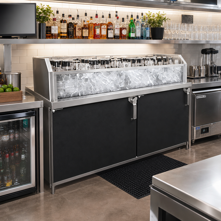 Product image #2 for Glastender 102-Inch Wide Glass Ice Display Unit for Back Bar, 24-Inch Deep
