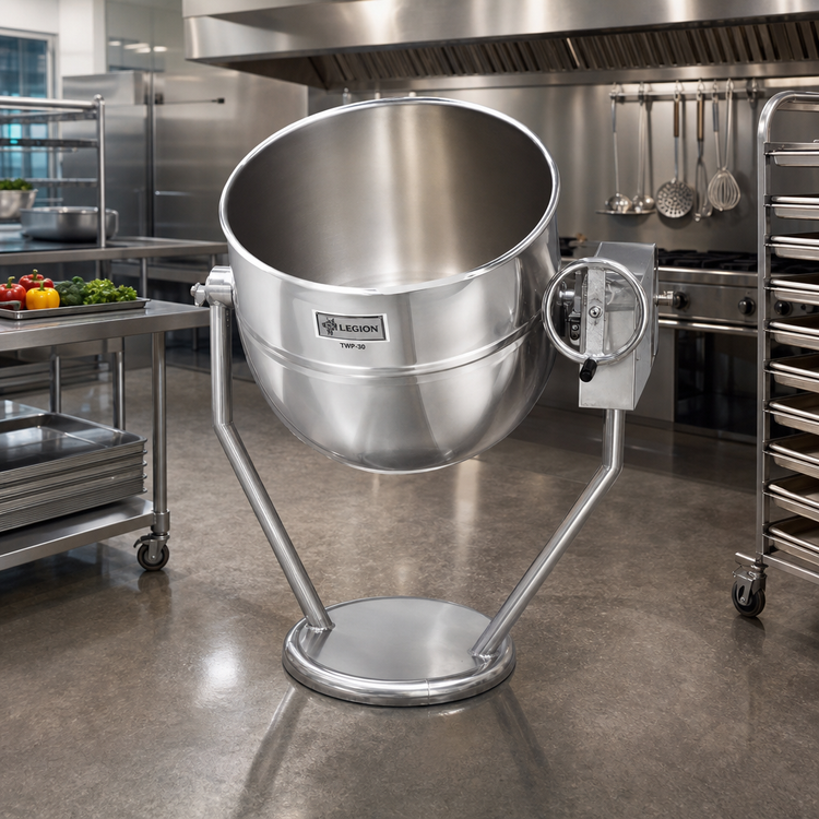 Product image #2 for Legion TWP-30 30-Gallon Direct Steam Tilting Kettle