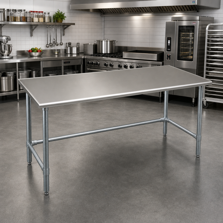 Product image #2 for Spec-Master 84-Inch x 48-Inch Stainless Steel Top Work Table with Galvanized Tubular Base