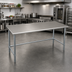 Thumbnail image #2 for Spec-Master 84-Inch x 48-Inch Stainless Steel Top Work Table with Galvanized Tubular Base