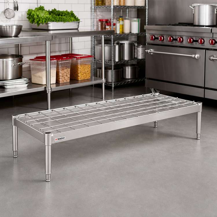 Product image #2 for Eagle Group Chrome Dunnage Shelf with Removable Wire Mat Assembly, 60W x 24D