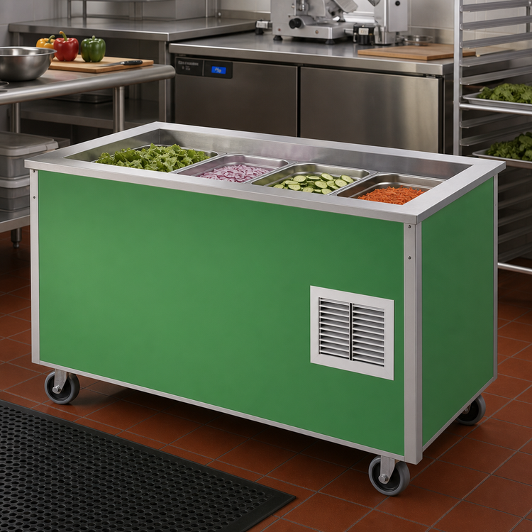Product image #2 for Vollrath 4-Series Signature Server Stainless Steel Countertop NSF7 Self-Contained Refrigerated Cold Station, 60 x 28 x 34 Inches, 4-Pan