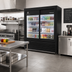 Thumbnail image #2 for Beverage-Air Marketeer Two-Section Reach-In Refrigerated Merchandiser with Sliding Glass Doors, 16.4 Cu. Ft., Black