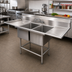 Thumbnail image #2 for Eagle Spec-Master FN Series Two-Compartment Coved Corner Sink with Right Drainboard, 14-Gauge Stainless Steel