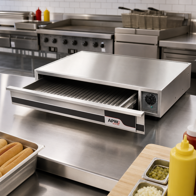 Product image #2 for APW Wyott X*PERT SPTU-50 Stainless Steel Heat & Hold Thermo Drawer for 50-Size Roller Grills