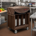 Thumbnail image #3 for Cambro Adjustable Tray and Dish Cart with Vinyl Cover, Dark Brown, 500 lb Capacity