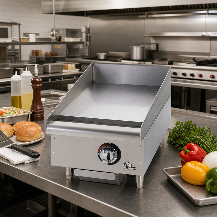 Product image #2 for Star-Max 15-Inch Manual Countertop Gas Griddle with 1-Inch Polished Steel Plate