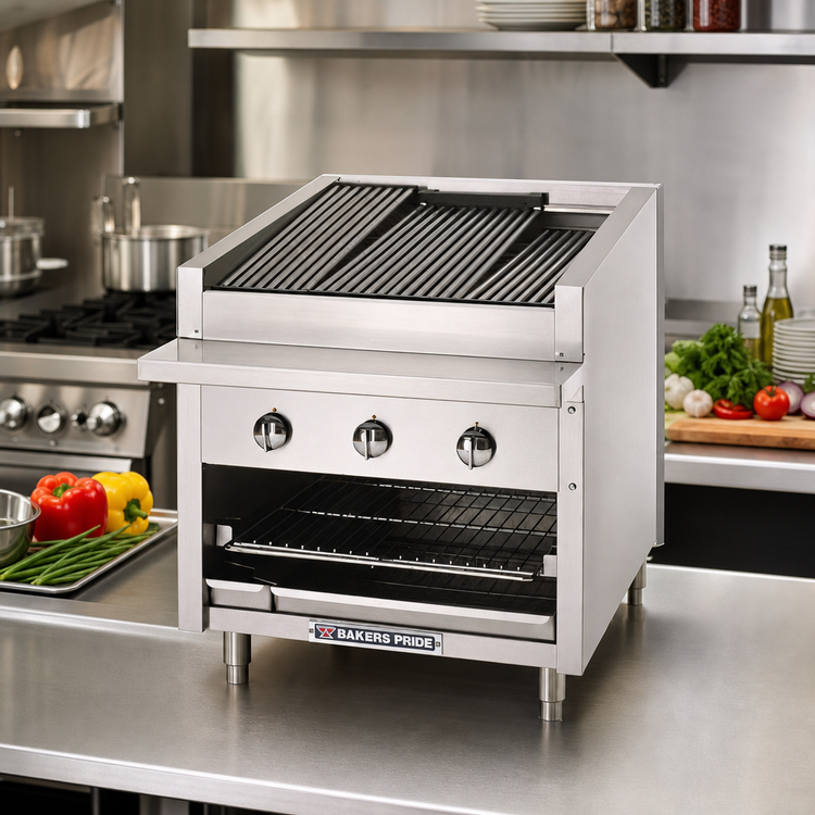 Product image #2 for Dante Series 24-Inch Countertop Gas Radiant Charbroiler with Free-Floating Round Rod Top Grate