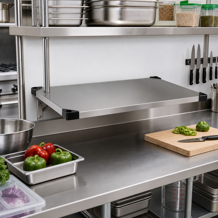 Product image #2 for Quantum 30 Inch W x 21 Inch D 304 Stainless Steel Solid Shelf with Marine Edge