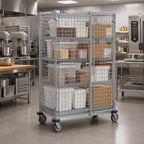 Thumbnail image #7 for Metro Super Erecta SEC53LK3 Mobile Wire Security Cage with Aluminum Dolly, Green Epoxy Finish, 38-1/2 x 28-1/16 x 68-1/2 in.