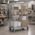 Thumbnail image #2 for Metro Super Erecta Mobile Wire Security Cage with Aluminum Dolly and Wrap-Around Bumper