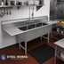 Thumbnail image #2 for Steel Works Stainless 18-Gauge 304 Stainless Steel Three Compartment Sink with Left and Right 10-Inch Drainboards