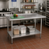 Thumbnail image #2 for Advance Tabco Special Value 48-Inch x 30-Inch Stainless Steel Work Table with 1-1/2-Inch Rear Backsplash and Adjustable Undershelf