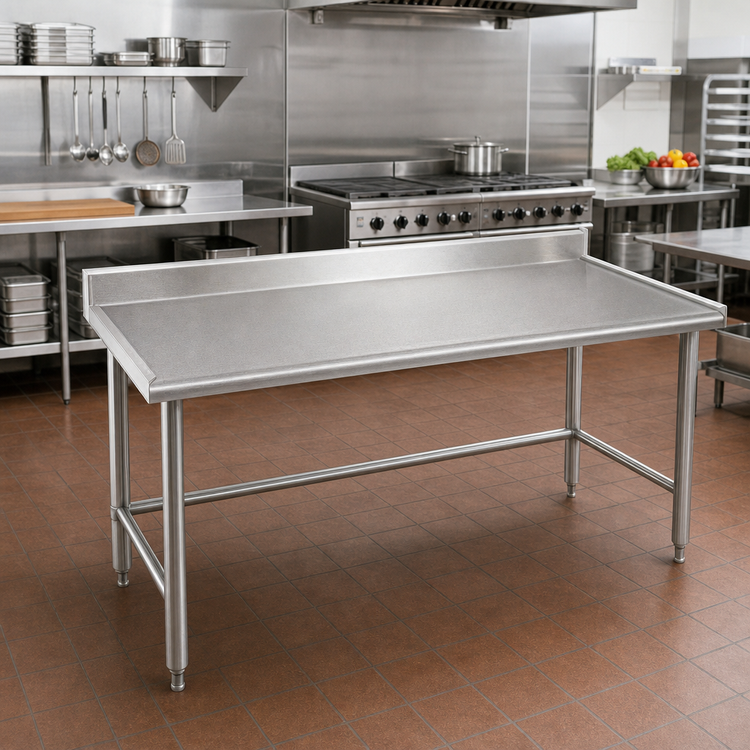 Product image #2 for Eagle Spec-Master Marine Series Stainless Steel Work Table with 4-1/2-Inch Backsplash, 84 x 36 Inches