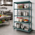 Thumbnail image #2 for Quantum 4-Tier Wire Plastic Mat Stationary Shelving Unit, 54W x 18D x 74H, Green Epoxy Antimicrobial