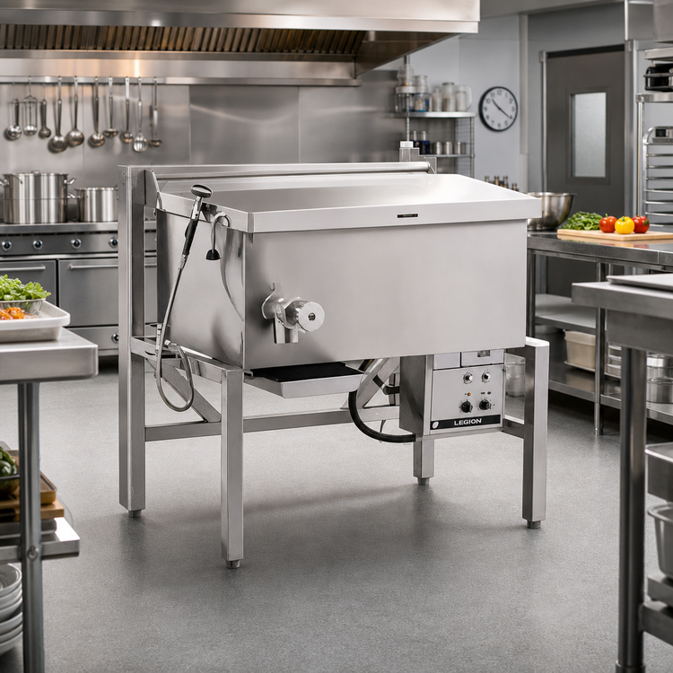 Product image #2 for Legion Combi-Pan Electric Power-Tilt Tilting Skillet, 27.4 Gallon, Open Frame