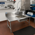Thumbnail image #2 for BK Resources 48-Inch Straight Soiled Dish Table with Left Sink, Pre-Rinse Faucet, and Stainless Steel Legs