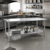 Thumbnail image #2 for Eagle Group Budget Series 60-Inch x 36-Inch Stainless Steel Work Table with Adjustable Undershelf