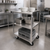 Thumbnail image #2 for Omcan Stainless Steel Welded 3-Shelf Bussing Cart, 500 lb. Capacity
