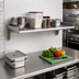 Thumbnail image #2 for Eagle Snap-n-Slide 48-Inch x 12-Inch Wall-Mounted Shelf with Rolled Front Edge, 16-Gauge 304 Stainless Steel