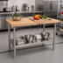 Thumbnail image #2 for John Boos 48-Inch x 24-Inch Northern Hard Rock Maple Wood Top Work Table with Stainless Steel Legs and Adjustable Undershelf