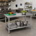 Thumbnail image #2 for Advance Tabco SAG-307 84-Inch x 30-Inch 16 Gauge 430 Stainless Steel Work Table with Adjustable Undershelf